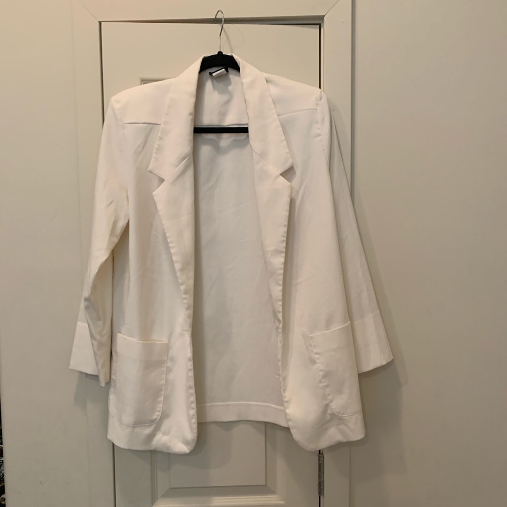 Summer long cream white blazer